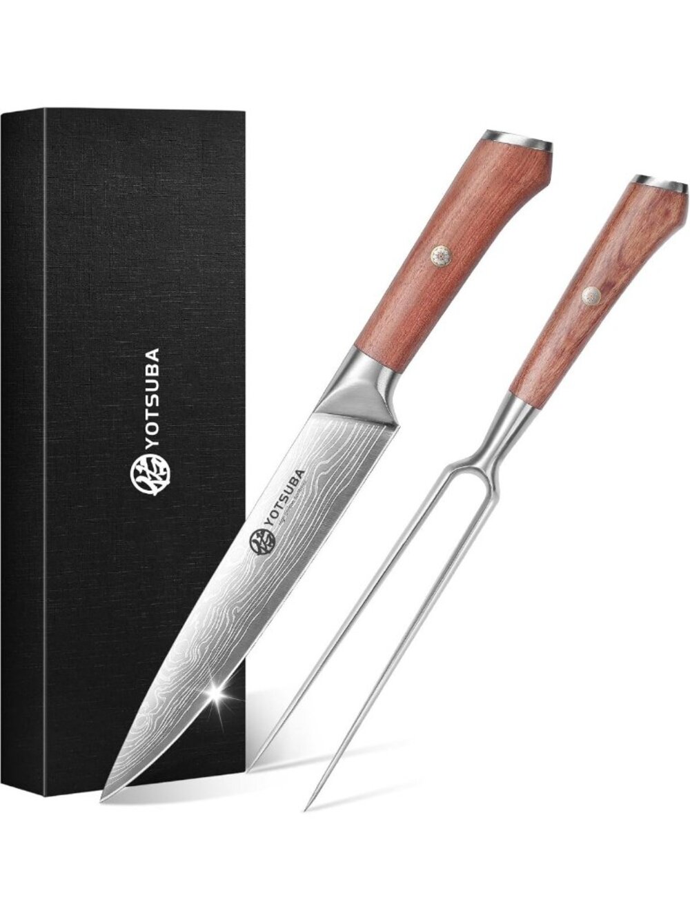 Japanese Carving Knife & Fork Set - Ergonomic Rosewood Handle, Kitchen